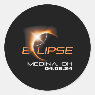 Totale zonsverduistering Medina Ohio Ronde Sticker