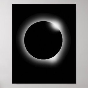 Totale Zonsverduistering Nerdy Wetenschap Maan Zon Poster