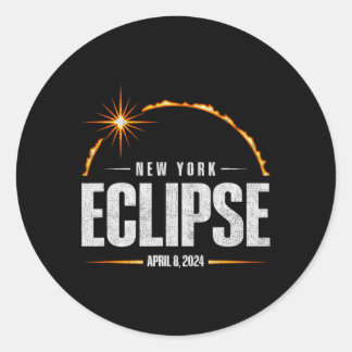 Totale Zonsverduistering New York - Total Eclipse  Ronde Sticker