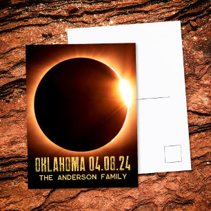 Totale Zonsverduistering Oklahoma 2024 Gepersonali Briefkaart