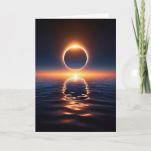 Totale zonsverduistering op verjaardag boven oceaa kaart