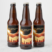 Totale zonsverduistering STAD April 8, 2024 zon ma Bier Etiket (Flessen)
