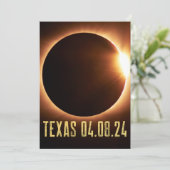Totale Zonsverduistering Texas 2024 Gepersonalisee Kaart (Staand voorkant)