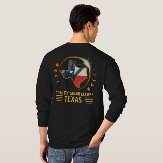 Totale Zonsverduistering Texas American 2024 T-shirt (Achterkant volledig)