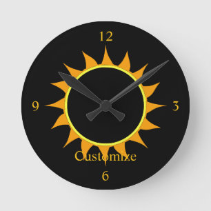 Totale Zonsverduistering Thunder_Cove Ronde Klok