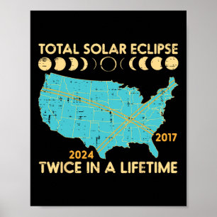Totale Zonsverduistering Tweemaal Leven 2017 2024  Poster