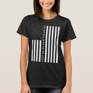 Totale Zonsverduistering US Amerikaanse vlag 04.08 T-shirt