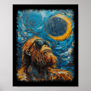 Totale Zonsverduistering Van Gogh Sterrennacht Kun Poster