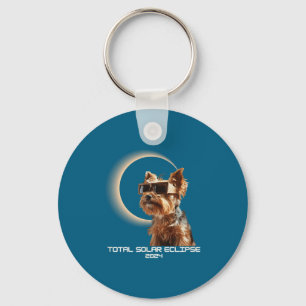 Totale Zonsverduistering Yorkshire Terrier Sleutelhanger