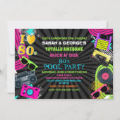 Totalement génial 80s Invitation de fête de piscin (Devant)