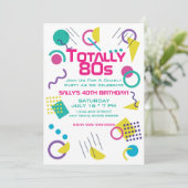 Totalement Gnarly 80s Anniversaire Fête Invitation (Debout devant)