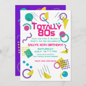 Totalement Gnarly 80s Anniversaire Fête Invitation (Devant / Derrière)