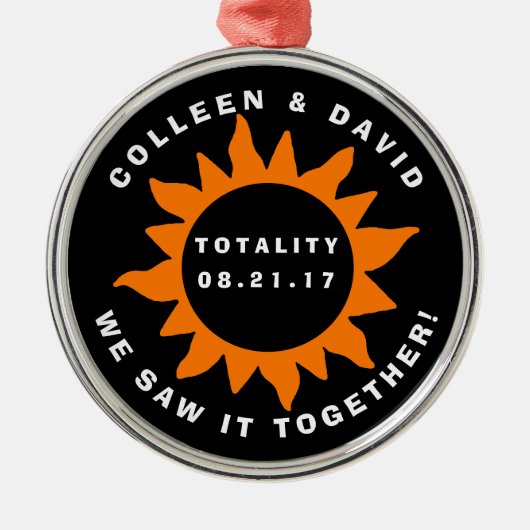 Totalen van paren Zonnegevaar Aangepast Metalen Ornament (Voorkant)