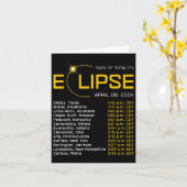 Totalité Chemin 2024 Eclipse Carte Total Eclipse A (Fleur jaune)