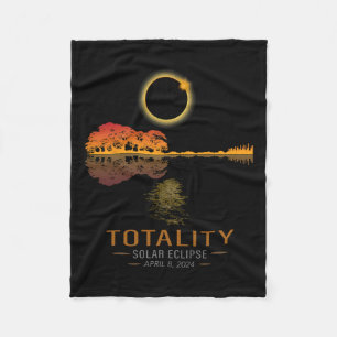Totality Spring 4 08 24 Totaal Solar Eclipse Gitaa Fleece Deken
