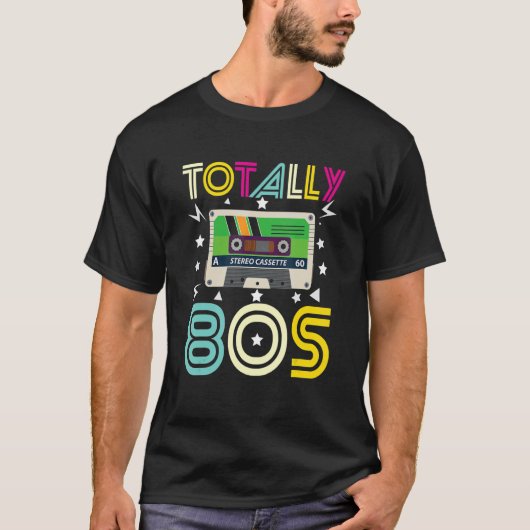 Totally 80's Retro Old School Stereo Cassette Tap T-shirt (Voorkant)