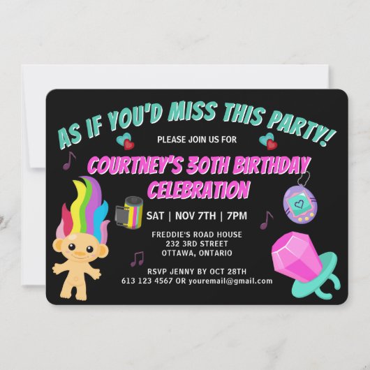 Totally 90s Retro Birthday Party Invitation (Devant)