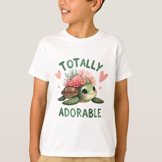 Totally Adorable Turtle Cute Art T-shirt (Voorkant)