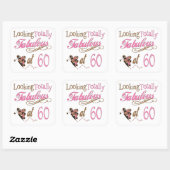 Totally Fabulous 60th Birthday Vierkante Sticker (Vel)