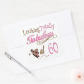 Totally Fabulous 60th Birthday Vierkante Sticker (Envelop)