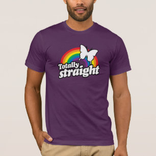 TOTALLY STRAIGHT VLINDER - WIT - (2).png T-shirt