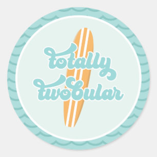 Totally Twobular Surf Beach 2e verjaardag Ronde Sticker