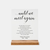 Totdat we elkaar weer ontmoeten begrafenisgedicht  acryl bord (Voorkant)