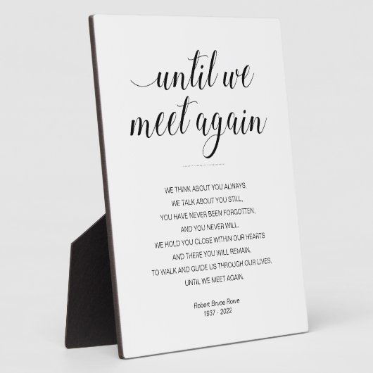 Totdat we elkaar weer ontmoeten, elegant begrafeni fotoplaat (Zijkant)