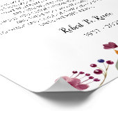 Totdat we elkaar weer ontmoeten in Burgundy Floral Poster (Hoek)