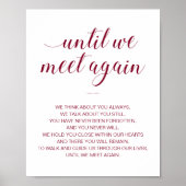 Totdat we elkaar weer ontmoeten met het herdenking poster (Voorkant)