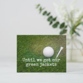 Totdat we onze groene jasjes krijgen Golf Balls Briefkaart (Staand voorkant)