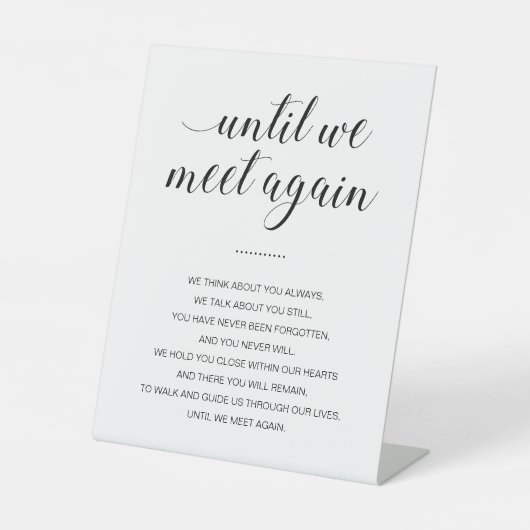 Totdat we weer een huwelijksgedenkteken ontmoeten reclamebord met voetstuk (Voorkant)