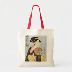 Tote Bag う ち わ を 持 女, Femme avec le ventilateur rond, Utam