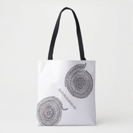 TOTE BAG 白地に「縁結曼荼羅」と象 (Devant)
