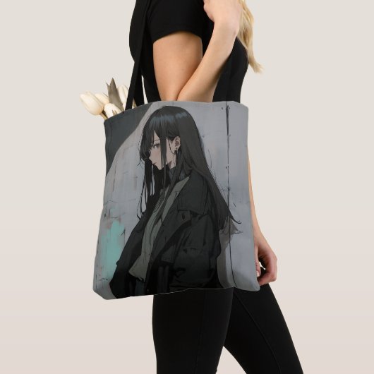 Tote Bag 黒コートJKトートバッグ｜寿司娘 GenerativeAI (De près)