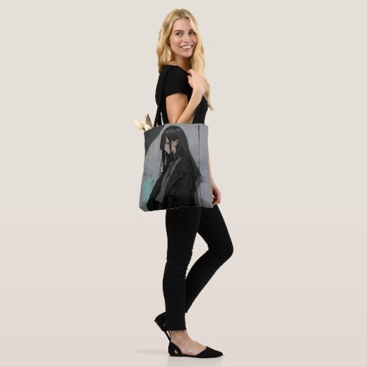 Tote Bag 黒コートJKトートバッグ|寿司娘 GenerativeAI (Sur le modèle)