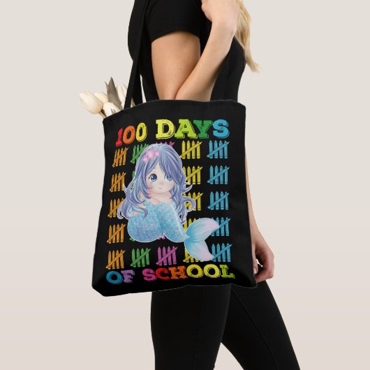 Tote Bag 100 Jours D'Enseignant De Sirène D'École (De près)