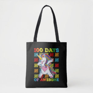 Tote Bag 100 Jours D'Une Impressionnante Unicorne 100ème Jo