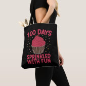 Tote Bag 100 Jours Parsemés De Fun Cupcake Écolière  (De près)