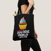 Tote Bag 100 jours parsemés de gâteau cupcake d'école amusa (De près)
