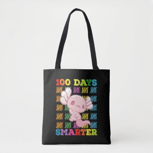 Tote Bag 100 Jours Smarter Axolotl 100e Jour De L'École (Devant)