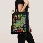 Tote Bag 100 Jours Smarter T Rex Dinosaur 100e Jour École (De près)