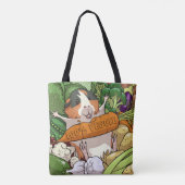 Tote Bag 100% Veggie Joyeux Cochon De Guinée Avec Carotte (Dos)