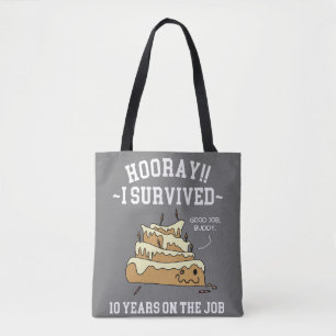Tote Bag 10 ans de service ont survécu Dix ans au travail