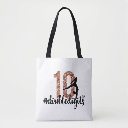 Tote Bag 10e anniversaire Cadeau double chiffres filles Gym (Devant)