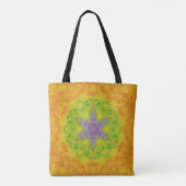 Tote Bag 10Un Unique Orange Jaune Violet Vert Étoile Mandal (Dos)