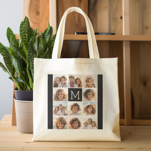 Tote Bag 11 Photo Instagram Collage personnalisé Monogramme