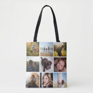 Tote Bag 12 Carré Photo Collage ou Instagram Photo