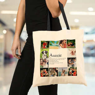 Tote Bag 12 Collage photo Meilleure Tante, définition de Ta