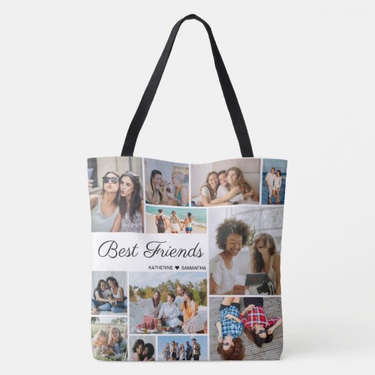 Tote Bag 12 Photo Collage Meilleurs Amis Pour Toujours Gran (Dos)
